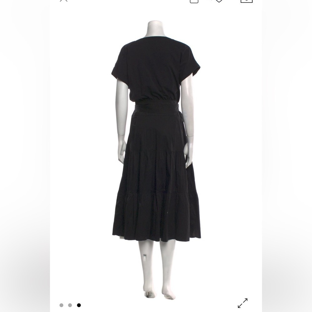 VERONICA BEARD mixed media midi dress black side zipper size Large - Picture 4 of 13
